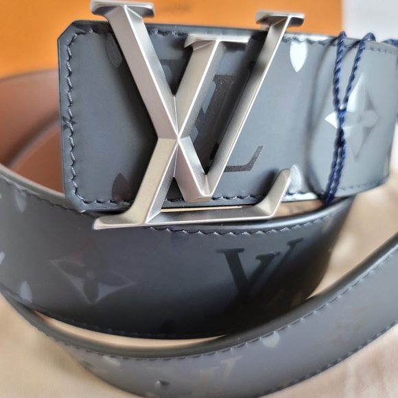 Louis Vuitton Pyramid Buckle Silver Matte Giant Monogram Belt - Picture 2 of 9